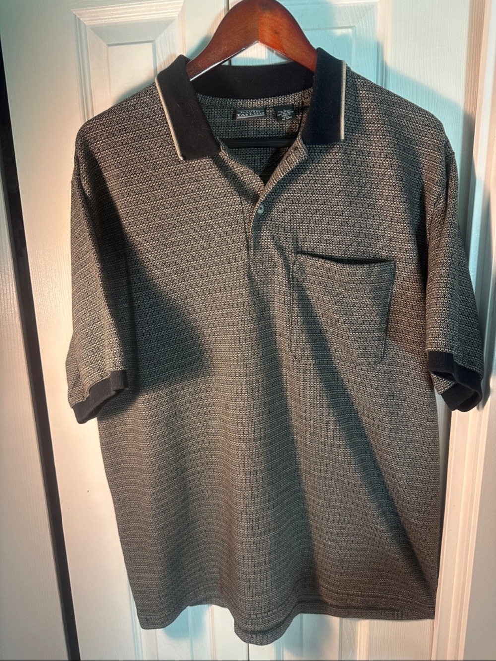 David Taylor Short-Sleeve Polo in Charcoal and Black Golf